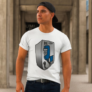 Blå telefonnummer för betaltelefon t shirt