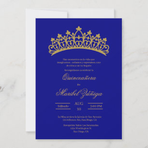 Blå tema Quinceanera Inbjudningar