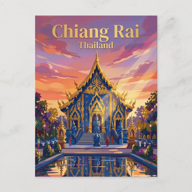 Blå templet Thailand Vykort (Framsida)