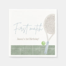 Blå Tennis Första Födelsedagen Pojke Klassisk Stil