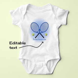 Blå tennis star add namn eller text t shirt