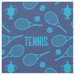 Blå tennisrackets på marinen - anpassade! tyg