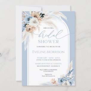 Blå teracotta-blommor med elegant inbjudningar