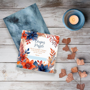 Blå Terracotta Fall Baby Shower Raffle Tilläggskort
