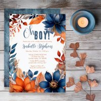 Blå | Terracotta Oh Boy Fall Blommigt Baby Shower