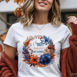 Blå | Terracotta Oh Boy Fall Blommigt Baby Shower T Shirt