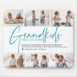 Blå text Barnbarn Make Life Grand Photo Musmatta