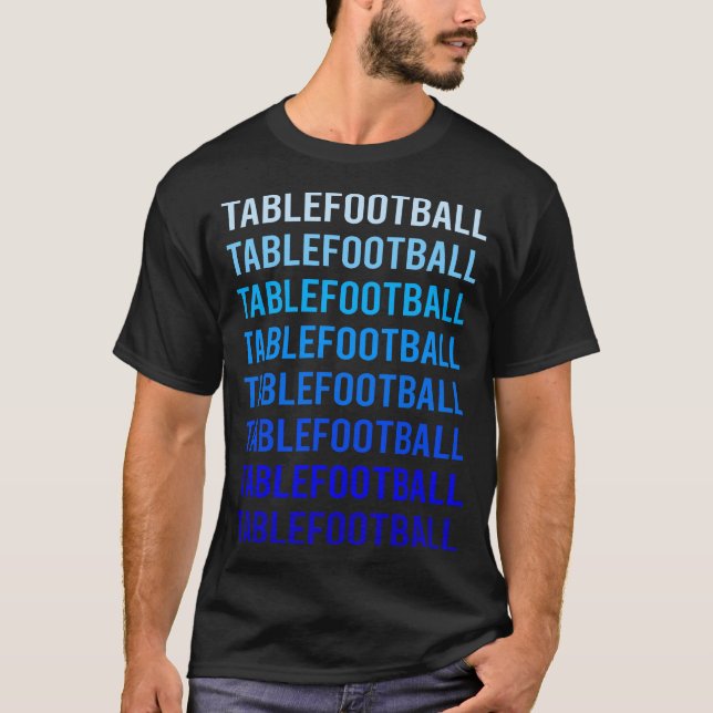 Blå Text Bord Fotboll Bordfotboll T Shirt (Framsida)