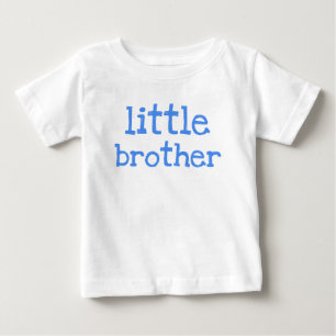 Blå text, liten broder t shirt