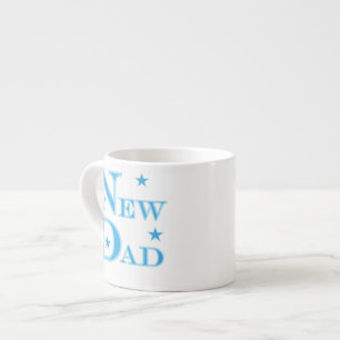 Blå text nya pappa-presentationer espressomugg