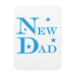 Blå text nya pappa-presentationer magnet