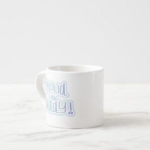 Blå text, stolt nya pappa-gåvor espressomugg