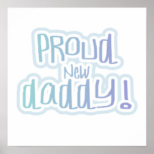 Blå text, stolt nya pappa-gåvor poster