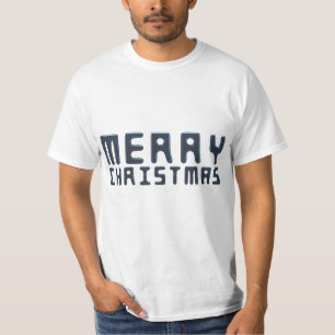 Blå textdesign för 3D-God jul T Shirt