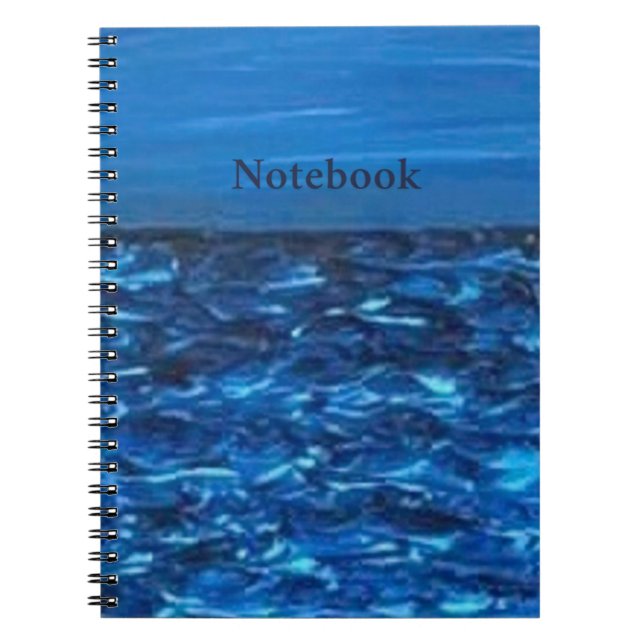 Blå Textur Konsttryck Anteckningsbok (Framsidan)
