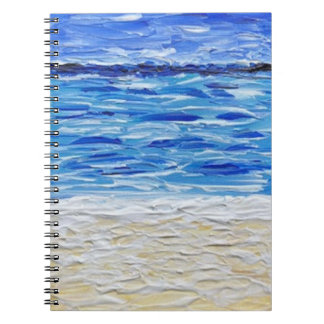 Blå Textur Strand Art Print Anteckningsbok