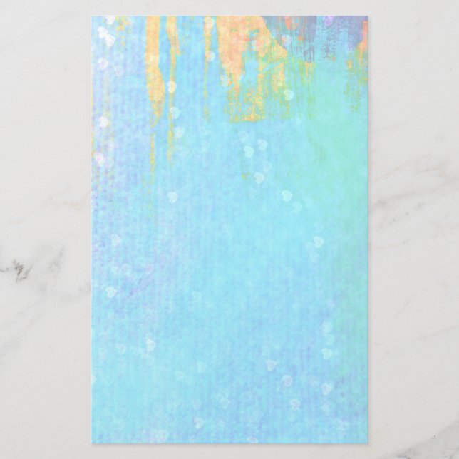 Blå texturerad bakgrund med små vita hörn brevpapper (Framsida)