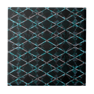 Blå texturerad diamant mönster kakelplatta