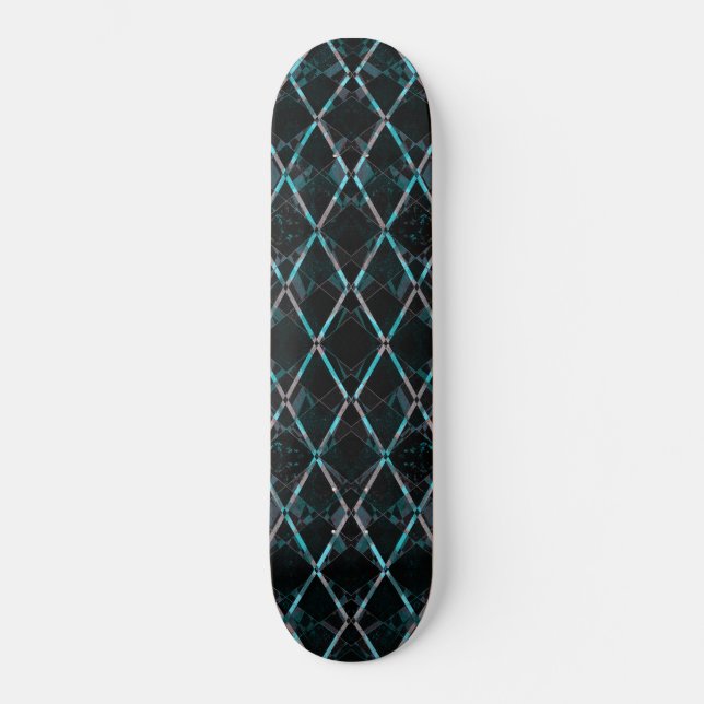 Blå texturerad diamant mönster skateboard bräda 21,5 cm (Framsida)