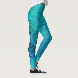 Blå texturerad Lotus Leggings
