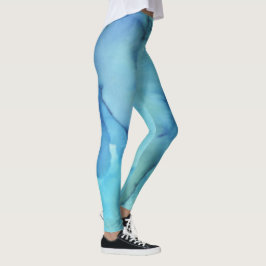 Blå tie-Die-baljväxter Leggings
