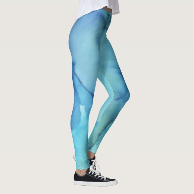 Blå tie-Die-baljväxter Leggings (Höger)
