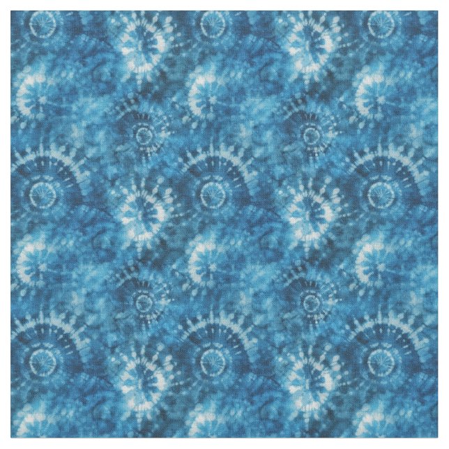 Blå tie-dye tyg (Närbild)