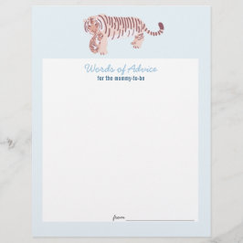Blå Tiger Baby Shower Rådkort Flyer