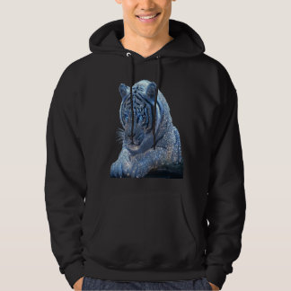 blå tiger djur hoodie