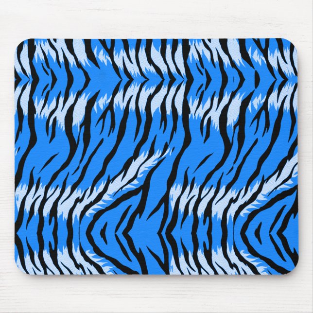 Blå Tiger Djurhudsmönsterdesign  Musmatta (Framsidan)