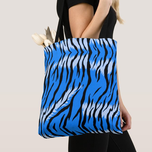 Blå Tiger Djurhudsmönsterdesign  Tygkasse (Skapare uppladdad)
