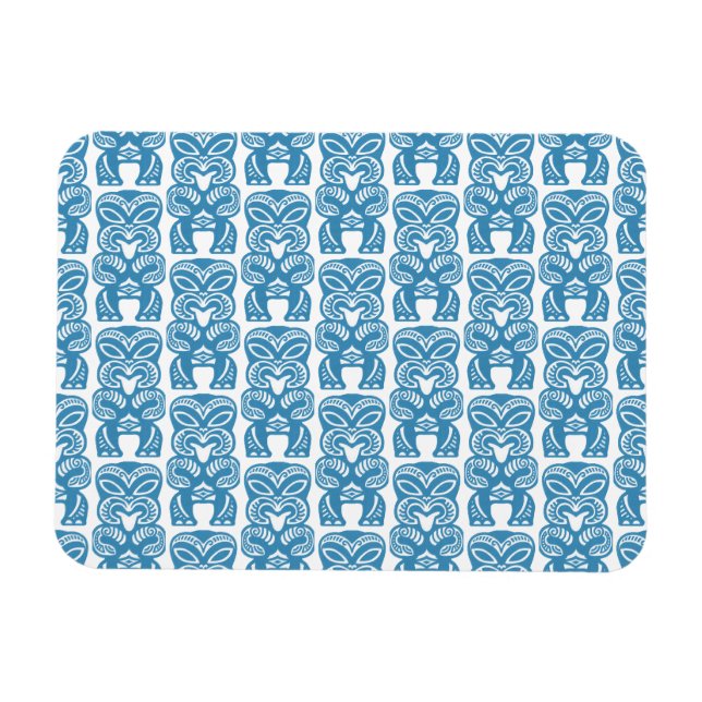 Blå Tiki Lyckofigur Symbol Magnet (Horisontell)