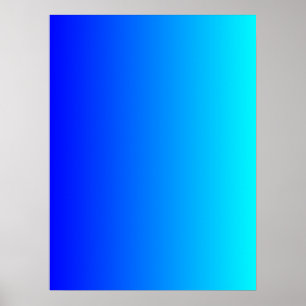 Blå till Akva Gradient Poster