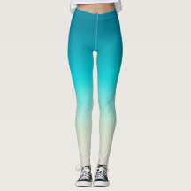 Blå till Aqua Gradient Leggings Modern Ombre Atlet