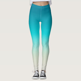 Blå till Aqua Gradient Leggings Modern Ombre Atlet