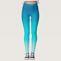 Blå till Aqua Gradient Leggings Modern Ombre Atlet