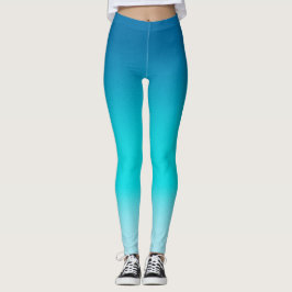 Blå till Aqua Gradient Leggings Modern Ombre Atlet