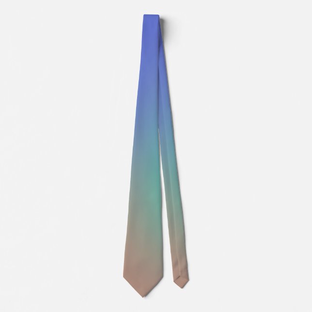 Blå till Beige Gradient Slipmodern Minimalistisk Slips (Framsida)