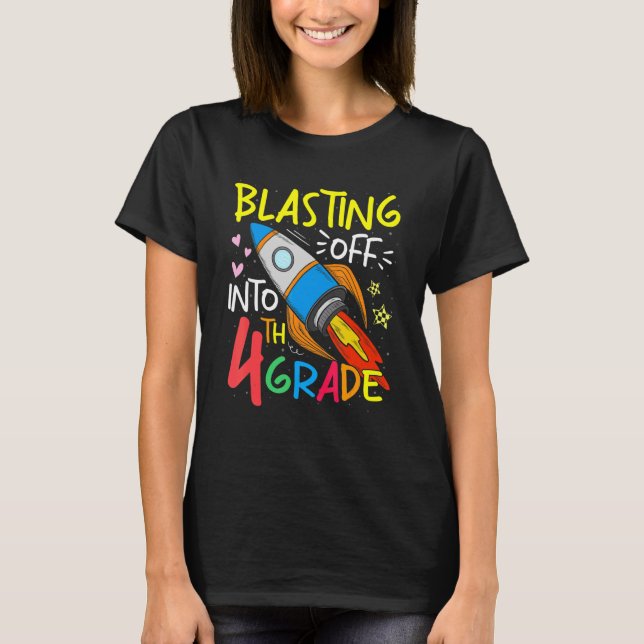 Blå till fjärde Klass-läraren Student bak T Shirt (Framsida)