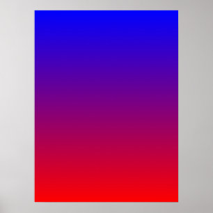 Blå till röd gradient poster