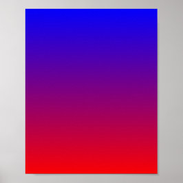 Blå till röd gradient poster