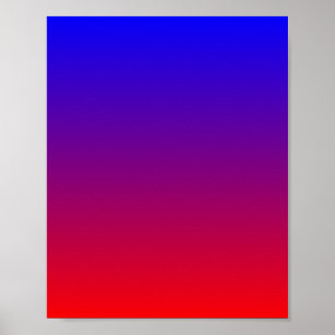 Blå till röd gradient poster