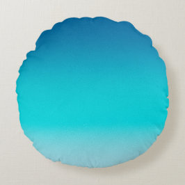 Blå till Teal Färgton Kastkudde Minimalistisk Mode Rund Kudde