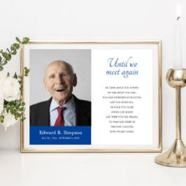 Blå Tills Vi Möts Igen Begravningsdikt Med Foto Poster