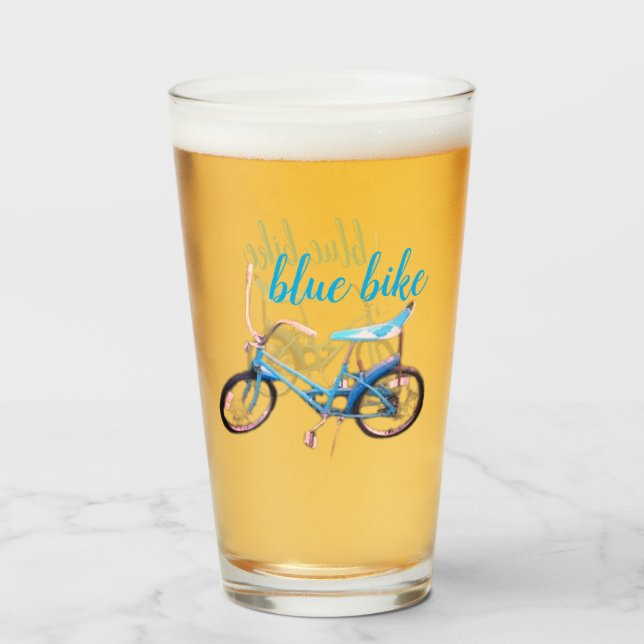 blå tjejer cykel glaskopp (Framsida fylld)