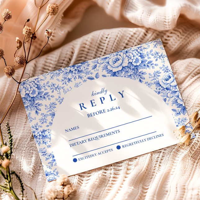 Blå Toalett Blommig Examen Fest OSA Kort (Skapare uppladdad)