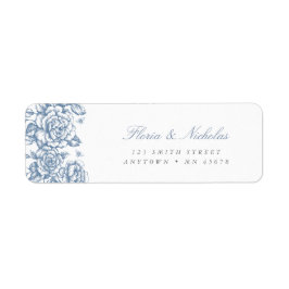 Blå Toile Adressetikett Fransk Chinoiserie Chic Returadress Etikett