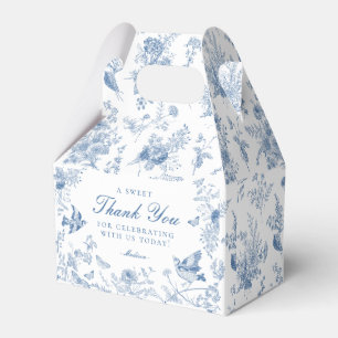Blå Toile De Jouy Blommiga Efterrätssmålarlådor Presentaskar