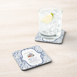 Blå Toile de Jouy Tekannsfest Bröllopsfest Underlägg