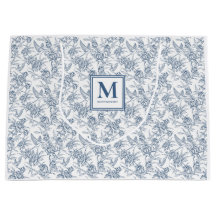 Blå Toile Fransk Monogramnamn